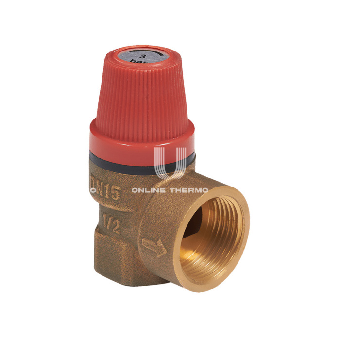 Клапан предохранительный (сбросной) Aquasfera 3008-03, 1/2" ВР, 6 бар, мембранный, латунь 