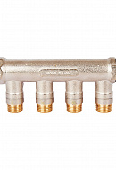 Коллектор Stout с шаровыми кранами SMB 6210 3/4", 4 отвода 1/2" (красные ручки) 