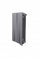 Биметаллический дизайн радиатор Royal Thermo PianoForte 500 Silver Satin (серый) VDR80 - 4 секции, нижнее правое подключение, 80 мм 