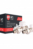 Комплект термостатический прямой с запорным клапаном Royal Thermo RTE 07.008 (НС-1442895), DN20 3/4" ВР-НР, без преднастройки 