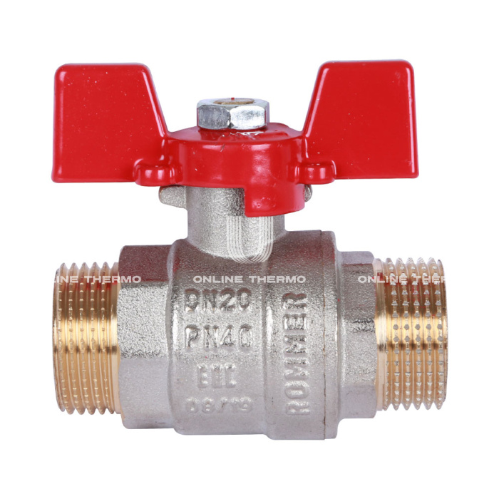 Кран шаровый Rommer RBV-0007-0410220, 3/4" НР-НР, стандартный, ручка-бабочка 