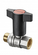 Кран шаровый Oventrop Optibal 1077308, 1" ВР-НР, полнопроходной, ручка пластиковая удлиненная 