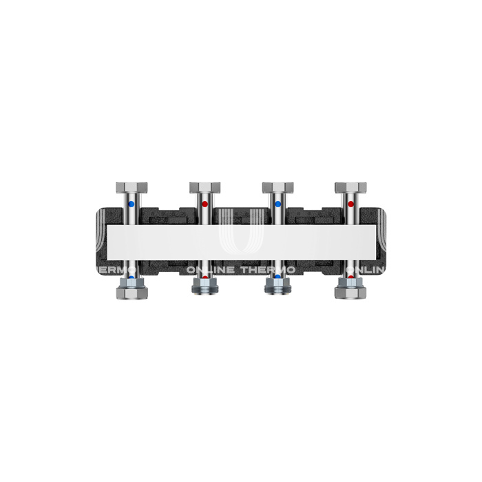 Распределительный коллектор Varmega V-Flow VMPG14-000003, до 3 контуров, нержавеющая сталь, с термоизоляцией 