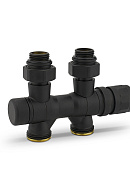 Узел нижнего подключения Varmega VMDV25-200415, 1/2"х3/4"EK, универсальный, черный 