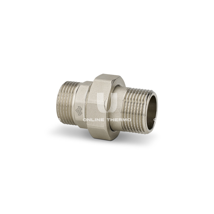Прямое разъемное соединение Varmega НР-НР 1", VMTF56-N000606, с уплотнением o-ring, никелированное 