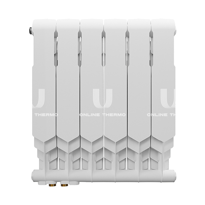Биметаллический радиатор Royal Thermo Vittoria Super 500 2.0 VDR80 - 5 секций, нижнее правое подключение, 80 мм 