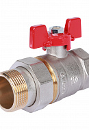 Кран шаровый с разъемным соединением Rommer RBV-0005-0510232, 1 1/4" ВР-НР, стандартный, ручка-бабочка 
