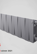 Биметаллический дизайн-радиатор Royal Thermo PianoForte 200, серый - 18 секций, боковое подключение 