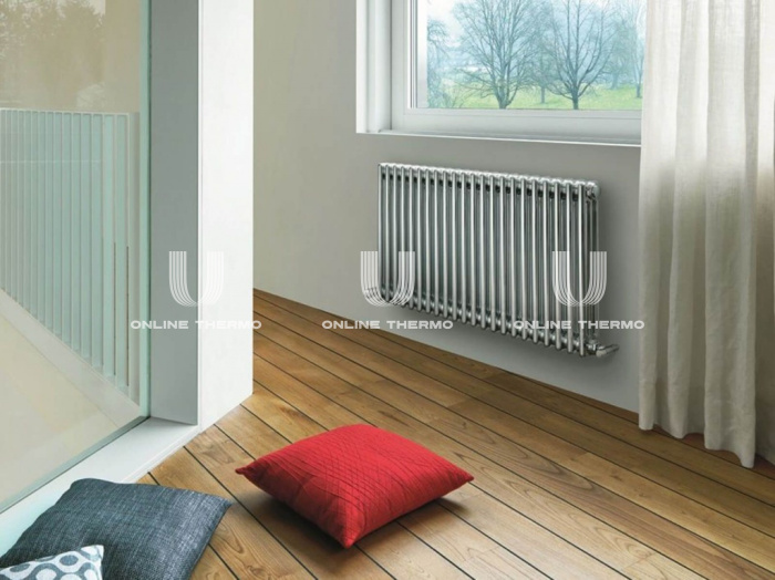 Стальной трубчатый радиатор Zehnder Charleston 3057/20 №1270 TechnoLine 1/2", боковой, прозрачный лак, с креплением 