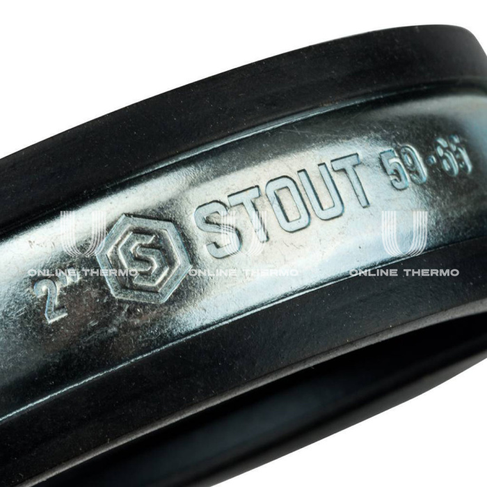 Хомут для труб Stout с гайкой 2" (59-65) 