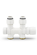 Узел нижнего подключения Varmega VMDV25-100415, 1/2"х3/4"EK, универсальный, белый 