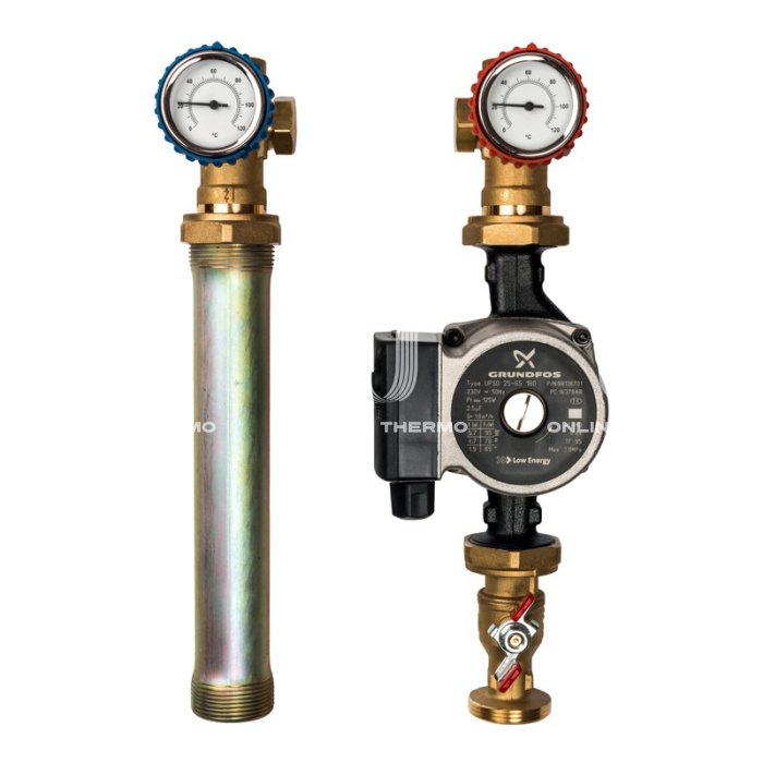 Насосная группа Stout SDG-0001-002502 прямая DN 25 (1") прямая, с насосом Grundfos UPSO 25-65 