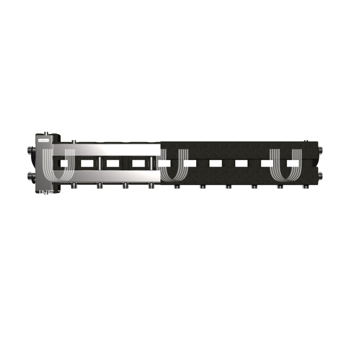 Балансировочный коллектор Gidruss (Гидрусс) BMSS-80-6D.EPP, до 80 кВт, нержавеющая сталь, с термоизоляцией 
