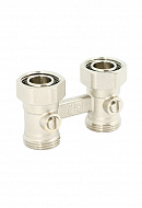Узел нижнего подключения Uni-fitt 192N3300 3/4"EKх3/4"EK НР-ВР, прямой, со встроенными кранами, с подключением ЕК 