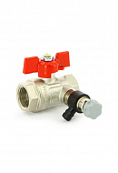 Кран шаровый Uni-Fitt 115T2000, 1/2" ВР-ВР, полнопроходной, с дренажным вентилем, ручка-бабочка 