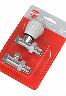 Комплект радиаторных прямых клапанов ручной регулировки Royal Thermo RTO 50.009 1/2" ВР-НР, 2 шт. 