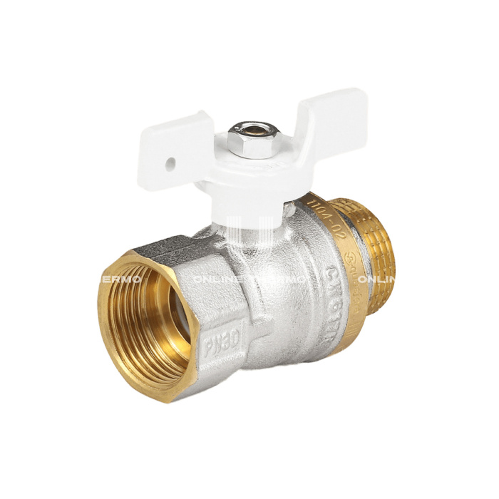 Кран шаровый Aquasfera Standard 1104-01, ВР-НР 1/2", полнопроходной, ручка-бабочка 