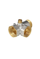 Штуцер пятивыводной Aquasfera 9036-02 ВР-НР 1"×1"×1"×1/4"×1/4", никелированный 