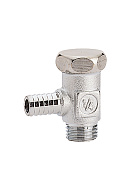 Кран шаровый дренажный со штуцером Giacomini R65DX012 3/8" НР-штуцер, угловой 