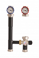 Насосная группа Rommer RDG-0002-002503, смесительная с термосмесителем (35-60°С), DN 25 (1"), без насоса, подача справа 
