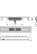 Душевой лоток (водоотводящий желоб) AlcaPlast APZ1101-750 Low, низкий, вертикальный сток - 750 мм 