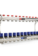Коллекторная группа для отопления Varmega VM15812 ВР 1", на 12 контуров 3/4" EK, латунь 