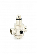 Редуктор давления Uni-fitt 204N3140 3/4", PN25, 1-6 бар, с присоединением к аксиальному манометру, никелированный 