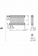Стальной трубчатый радиатор Zehnder Charleston Completto 3030/16 V001 RAL 9016 1/2", нижний, белый, без крепления 