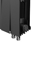 Биметаллический дизайн радиатор Royal Thermo PianoForte VD 200 Noir Sable (черный) VDR80 - 18 секций, нижнее правое подключение, 80мм 