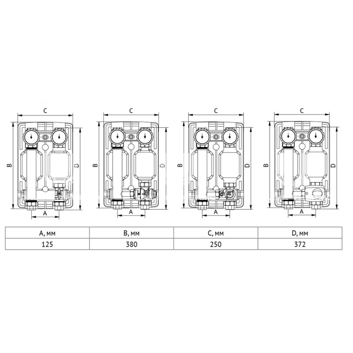 Насосная группа Uni-Fitt 490S2500, прямая, DN 25 (1"), с насосом Uni-Fitt SCP 25-60 