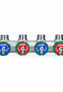 *Регулирующий проходной коллектор FAR FK 3824 112TP, 1" ВР-НР, на 4 контура  1/2" НР, модульный, плоское соединение 