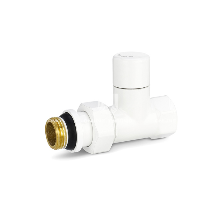 Запорный радиаторный клапан Varmega VMDV04-110404, 1/2" ВР-НР, прямой, белый 