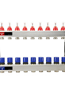 Распределительный коллектор (группа) с расходомерами Varmega VM15109 ВР 1", на 9 контуров 3/4" EK, нержавеющая сталь 