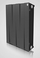 Биметаллический дизайн-радиатор Royal Thermo PianoForte 500, черный - 8 секций, боковое подключение 