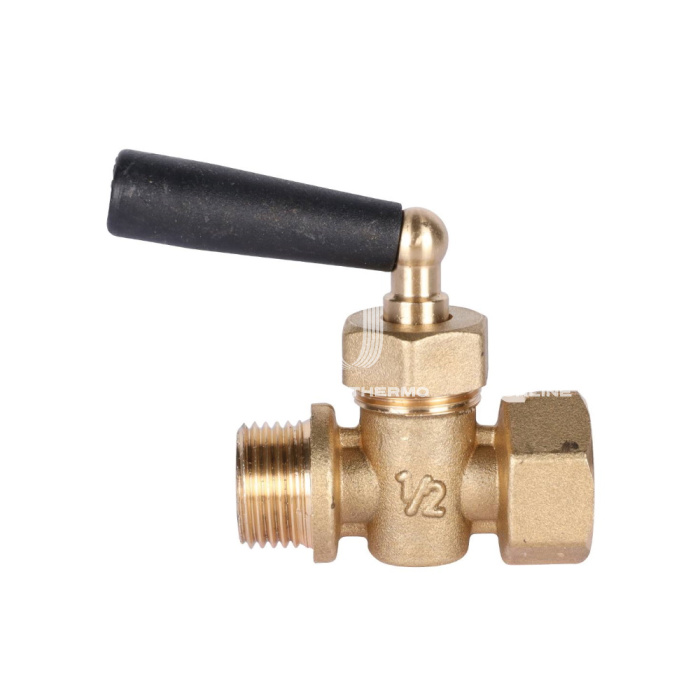 Кран запорный трехходовой Stout SMN-0010-000215 1/2" ВР-НР, для манометра 