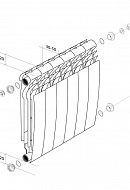 Биметаллический дизайн радиатор Royal Thermo BiLiner 500 Silver Satin (серый) - 4 секции, боковое подключение 