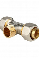Тройник с наружной резьбой Stout SFS-0011-000132 1"x32, никелированный, компрессионный 