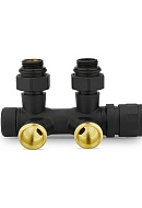 Узел нижнего подключения Varmega VMDV25-200415, 1/2"х3/4"EK, универсальный, черный 