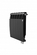 *Биметаллический радиатор Royal Thermo BiLiner 350 Noir Sable (черный) VDR - 6 секций, нижнее правое подключение 