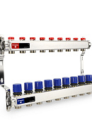 Распределительный коллектор (группа) для отопления Varmega VM15509 ВР 1", на 9 контуров 3/4" EK, нержавеющая сталь 