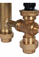 Насосная группа для твердотопливных котлов Stout SDG-0014-002502 DN 25 (1") с термосмесителем и насосом Grundfos UPSO 25-65, подача справа 