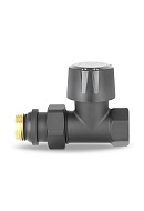 Термостатический клапан (терморегулятор) Varmega VMDV06-210404, 1/2" ВР-НР, прямой, черный 