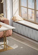 Биметаллический дизайн радиатор Royal Thermo PianoForte VD 200 Silver Satin (серый) VDR80 - 14 секций, нижнее правое подключение, 80мм 
