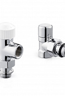 Комплект термостатический осевой с запорным угловым клапаном Royal Thermo Design RTE 07.0017 RT (НС-1460848), DN15 1/2" ВР-НР, без преднастройки 
