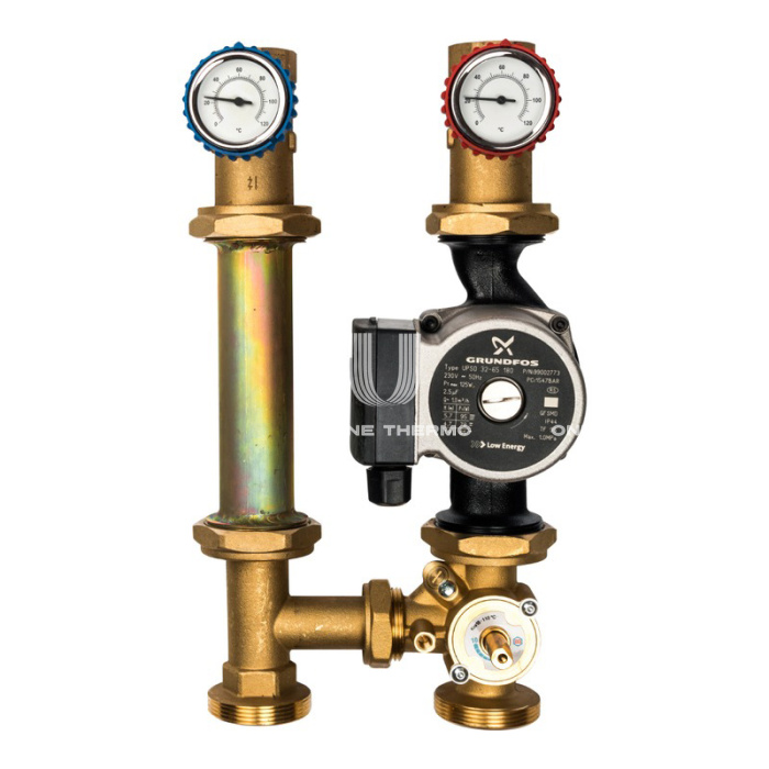 Насосная группа Stout SDG-0007-003202 DN 32 1''1/4' с приводным смесителем и насосом Grundfos UPSO 25-65, подача справа 