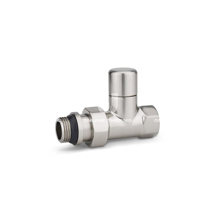 Радиаторный клапан ручной регулировки Varmega VMDV02-510404, 1/2" ВР-НР, прямой, матовый никель 