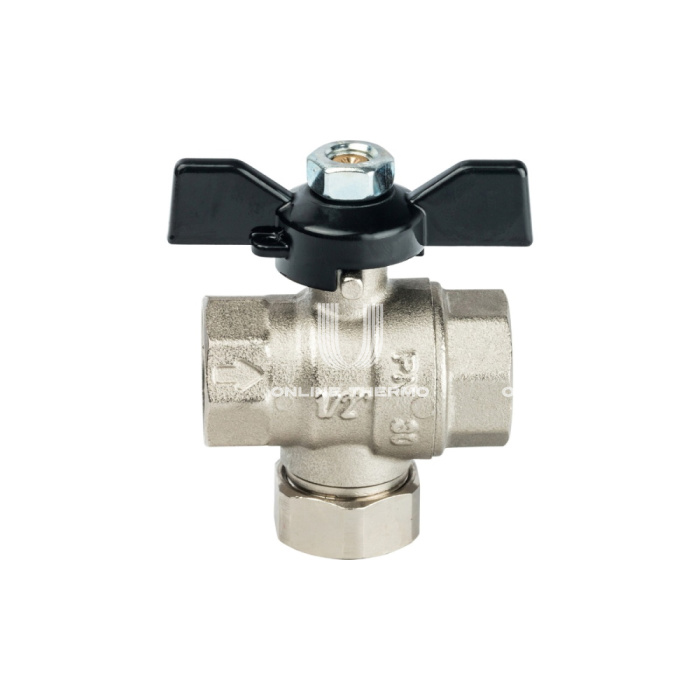 Кран шаровой Stout с фильтром 1/2" (ручка-бабочка) 