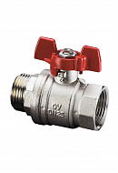 Кран шаровый Oventrop Optibal 1076308, 1" ВР-НР, полнопроходной, ручка-бабочка 
