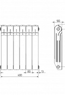 Биметаллический радиатор Royal Thermo Indigo Super+ 500, белый - 10 секций, боковое подключение 