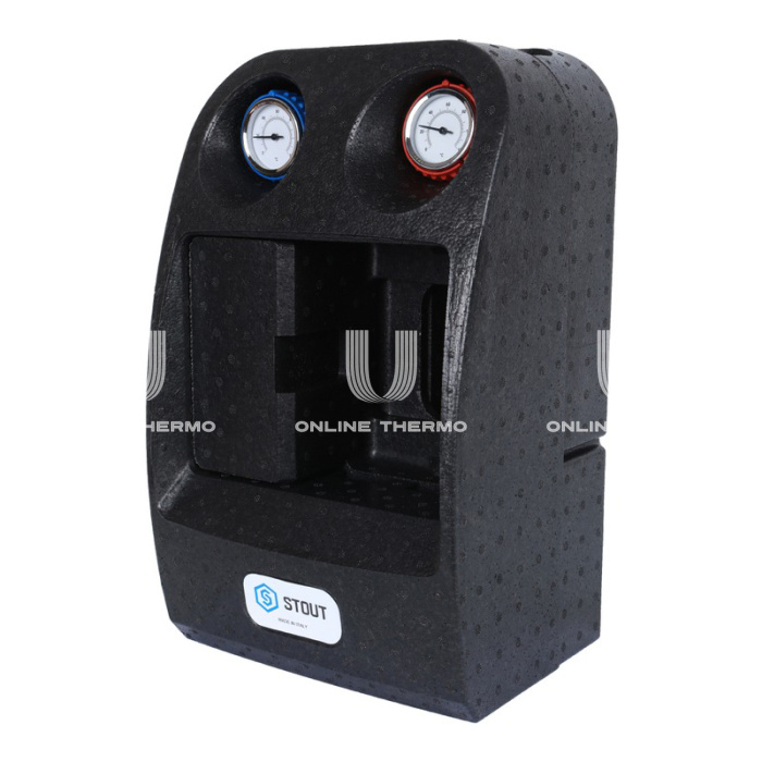 Насосная группа Stout SDG-0038-342501 DN 25 (1") с разделительным теплобменником (34 пластины) и насосом Grundfos UPSO 25-65, подача справа 